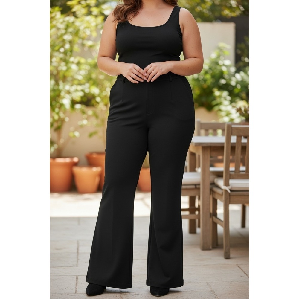 NYDJ Black Bootcut Pocket Leggings Business Casual Going Out Sz 24W Fits 46x31